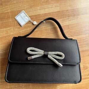 Shiraleah Bowie Mini Bag in black, a satin-finish evening bag, nwt